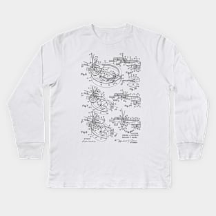 Chain Stitch for Lock Stitch Sewing Machine Vintage Patent Hand Drawing Kids Long Sleeve T-Shirt